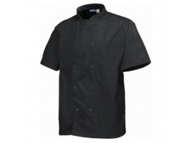 JACKET CHEF SHORT SLEEVE STUD BLACK XXL