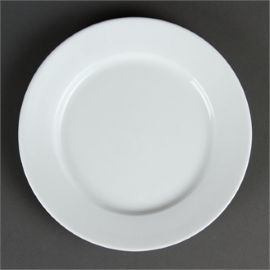 PLATE WIDE RIM OLYMPIA WHITE 8"