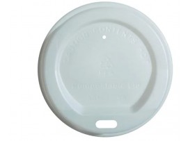 LID HOT CUP WHITE  CPLA 79MM FITS 8OZ CUP