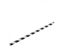 STRAW PAPER BLACK WHITE STRIPE 8" 200X6MM