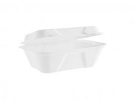 BOX FOOD CLAMSHELL BAGASSE VEGWARE 7X7"