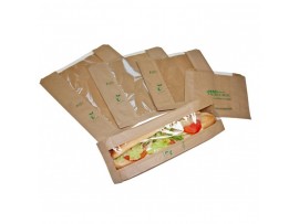 BAG COMPOSTABLE KRAFT WINDOW 7X7
