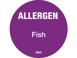 LABEL DOT ALLERGEN FISH 25MM