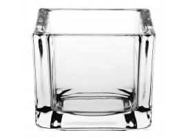 HOLDER TEALIGHT SQUARE CLEAR