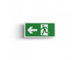 EXIT MAN AND ARROW LEFT SELF ADHESIV