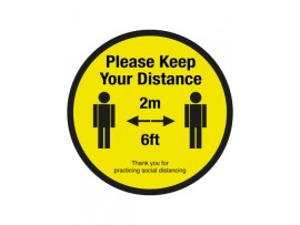 SIGN FLOOR 2M DISTANCE 30CM