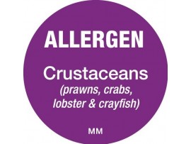 LABEL ALLERGEN CRUSTACEANS  1" CIRCLE