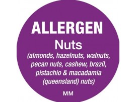 LABEL ALLERGEN NUTS  1" CIRCLE