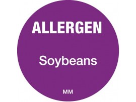 LABEL ALLERGEN SOY BEAN 1" CIRCLE