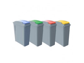 BIN WASTE RECYCLING ECO COLOURED LID 25LT