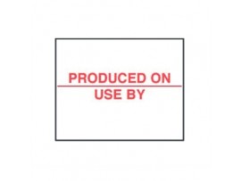 LABEL FOR LABEL GUN PRODUCED ON/USE BY