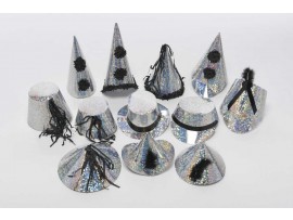 HATS PARTY SILVER HOLOGRAPHIC