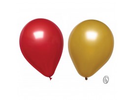 BALLOONS RED/GOLD METALLIC 12"