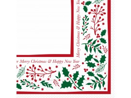 JOLLY HOLLY NAPKIN 40CM 3 PLY