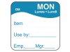 LABEL DISSOLVEMARK DAYS OF WEEK 25X25MM