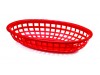 CLASSIC BASKET OVAL PLASTIC RED 9X6X2"
