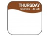 LABEL REMOVABLE SQUARE THURSDAY 1"