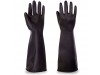 GLOVES RUBBER GAUNTLET BLACK MEDIUM