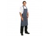 APRON BIB WITH POCKET NAVY/WHITE STRIPE