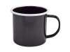 MUG ENAMEL 12.5OZ BLACK WITH WHITE RING