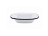 DISH PIE RECT ENAMEL WHITE & BLUE 16CM