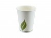 CUP SINGLE WALL LEAF 2 WHITE 12OZ