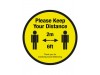 SIGN FLOOR 2M DISTANCE 30CM
