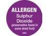 LABEL ALLERGEN SUPLHUR DIOXIDE 1" CIRCLE